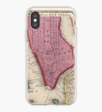 Vinilo o funda para iPhone Vintage Map of Lower New York City (1860)