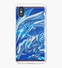 Blue eyes white dragon iPhone Case