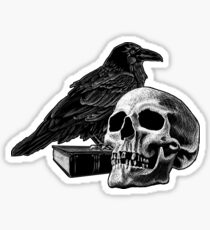 Pegatina Quoth el Cuervo con Calavera