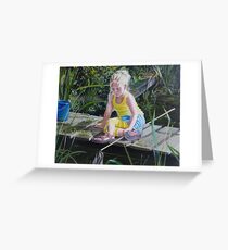 Kikkervisjes vangen - fishing for babyfrogs Greeting Card
