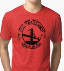 San Francisco - City By The Bay - Grunge Vintage Retro T-Shirt Tri-blend T-Shirt