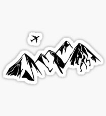 Badlands Mountains With Plane Sticker