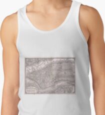 Camisetas de tirantes para hombre Mapa vintage de la ciudad de Nueva York (1886)