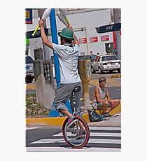 Red Light Busker Photographic Print