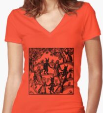 Camiseta entallada de cuello en V Bailar con el demonio