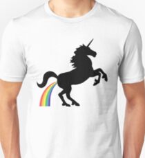 Einhorn Rainbow Poo (schwarzes Design) Slim Fit T-Shirt