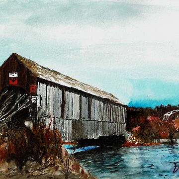 "Bloomfield Creek Covered Bridge" Art Print for Sale by Dureall