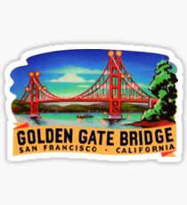 Golden Gate Bridge San Francisco California Vintage Travel Decal Sticker