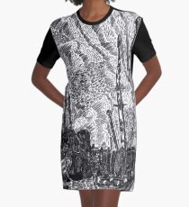Gull and Sky Graphic T-Shirt Dress