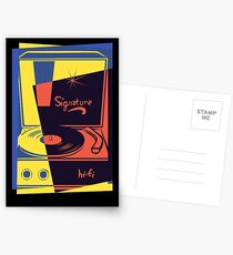 Vintage Turntable Stereo Postcards