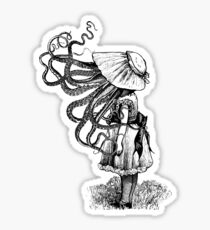 Victorian Squid faced girl Sticker