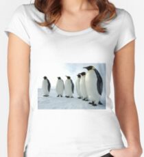 Lined up Emperor Penguins Women's Fitted Scoop T-Shirt