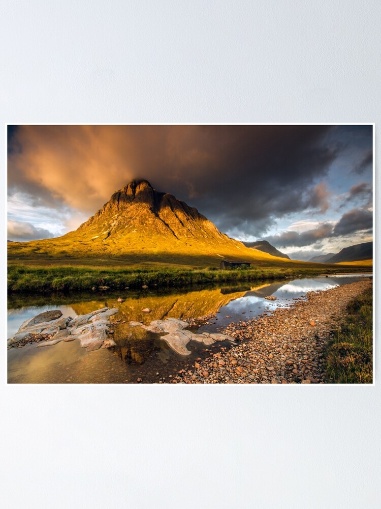 Alternate view of Golden light on Buachaille Etive Mor Scotland Poster