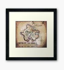 Classic Neverland Map Blanket King Size Framed Print