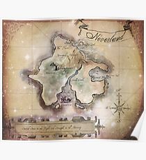 Klassische Neverland Map Blanket King Size Poster