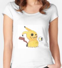 Mimikyu Attacks with Thunderbolt! Women's Fitted Scoop T-Shirt