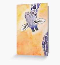 Upside down purple giraffe Greeting Card
