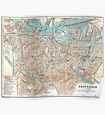 Vintage Map of Amsterdam (1905) Poster