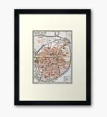 Vintage Map of Bruges (1905) Framed Print