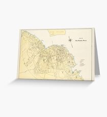 Vintage Map of Bar Harbor Maine (1897) Greeting Card