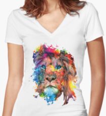 Löwe Shirt mit V-Ausschnitt