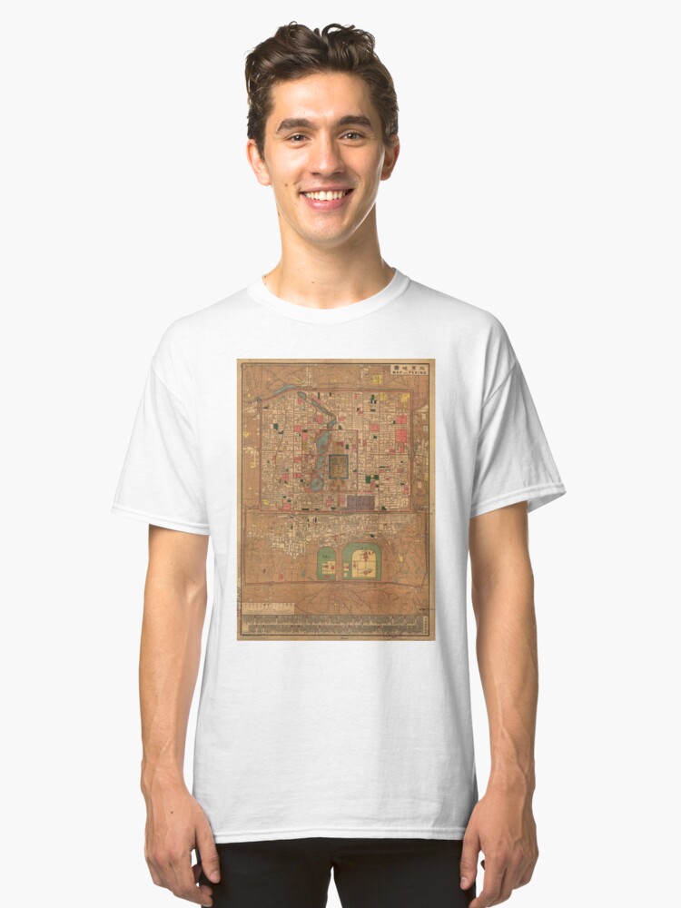 Alternate view of Vintage Map of Beijing China (1914) Classic T-Shirt