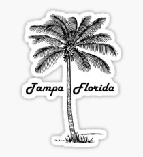 Black and White Tampa Florida & Palm design Sticker