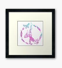 yoga girl with feathers and butterfly mandala 2 Framed Print