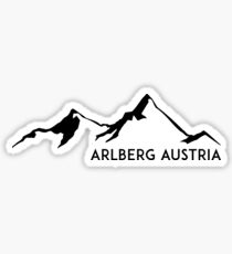 SKIING ARLBERG AUSTRIA Ski Mountain Mountains Skis Silhouette Snowboard Snowboarding Sticker