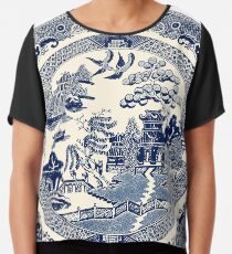 China Blaue Weide Chiffontop