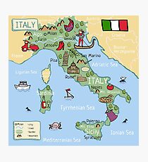 Italien Cartoon Karte Fotodruck