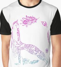 yoga girl with feathers and butterfly mandala 3 Graphic T-Shirt