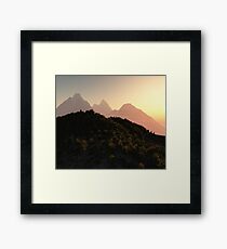 Towering Mountain Peaks Framed Print