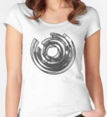 Abstract Maze Distressed Women's Fitted Scoop T-Shirt