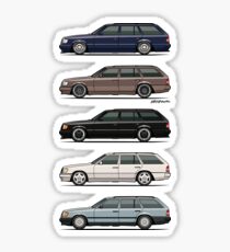 Stack of Mercedes W124 S124 E-Class Wagons Sticker