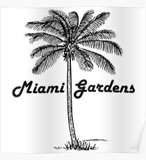 Black and White Miami Gardens & Palm design Poster