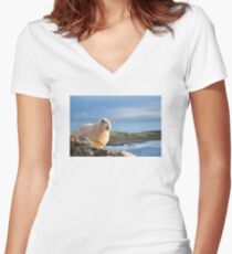 Donegal Sheep Women's Fitted V-Neck T-Shirt