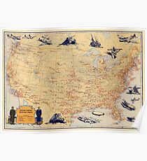 American Military Posts 1944 Poster