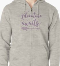 Adventure awaits with arrow Zipped Hoodie