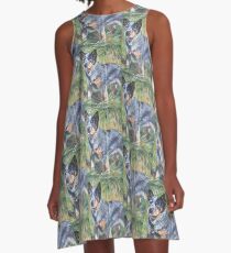 Australian Cattle Dog Fine Art Painting A-Line Dress