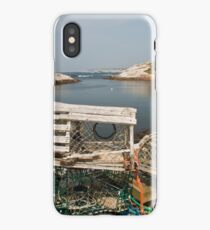 Peggy's cove through a lobster trap iPhone Case