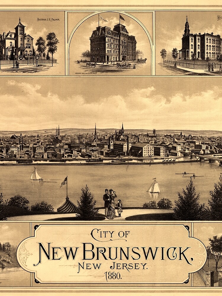 "Map of New Brunswick NJ 1880" Tshirt by mollyfare Redbubble