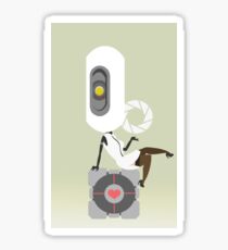 glaDOS + companion cube Sticker