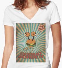 Doduo Burger Women's Fitted V-Neck T-Shirt