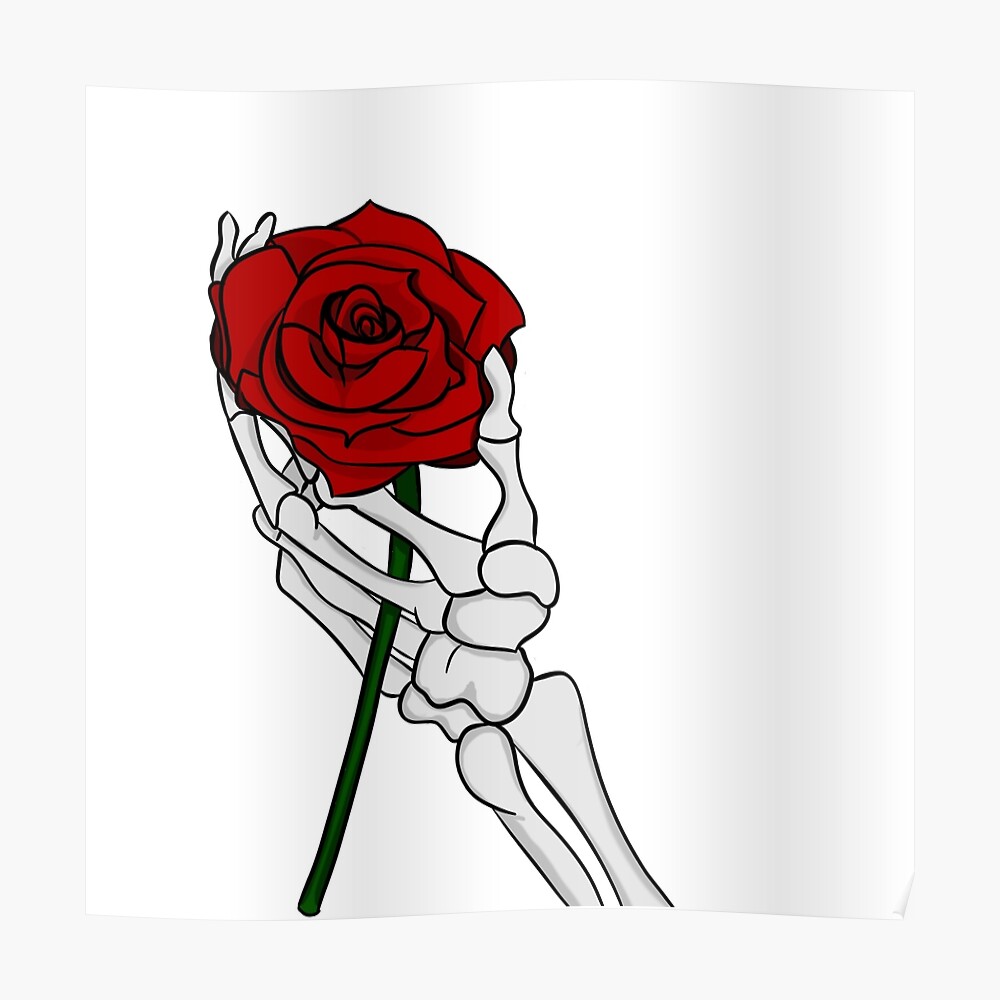 "Rose with Skeleton Hand" Poster by forbiddenseason Redbubble