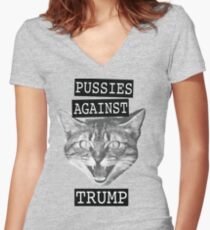 Pussies against Trump Women's Fitted V-Neck T-Shirt