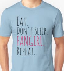 Camiseta ajustada COMA, NO DORMIR, FANGIRL, REPETIR