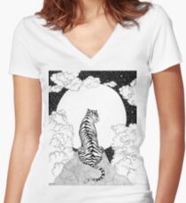 Tiger Mond Shirt mit V-Ausschnitt