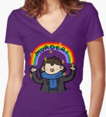 ~MURDER~ Women's Fitted V-Neck T-Shirt