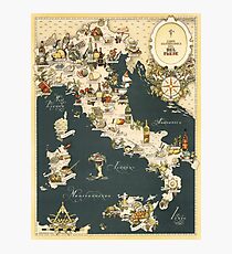 Gastronomic Map of Italy 1949 Photographic Print